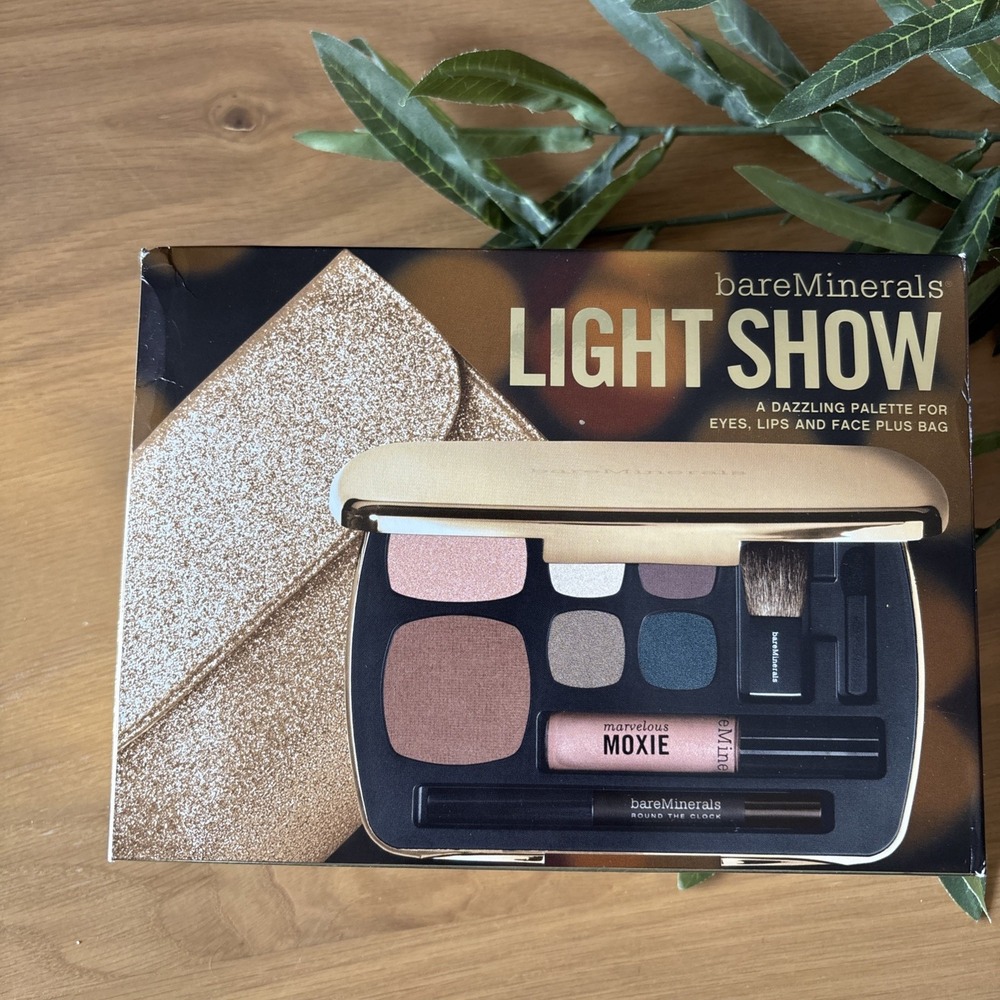 bareMinerals LIGHT SHOW Eyeshadow Lips Set Blush Limelight Bronzer in High Dive